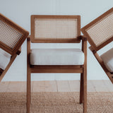 Oak dining chair with upholstered Wien seat.