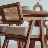 Oak dining chair with upholstered Wien seat.