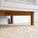 Oak chest of drawers with Dobling rattan.