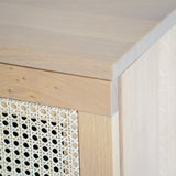 Oak chest of drawers with Dobling rattan.