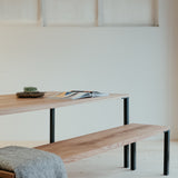 Zeit oak dining table.